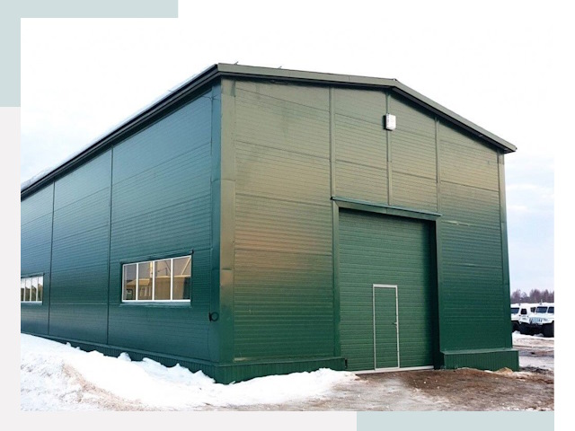 Двускатные ангары в Спасске-Дальнем