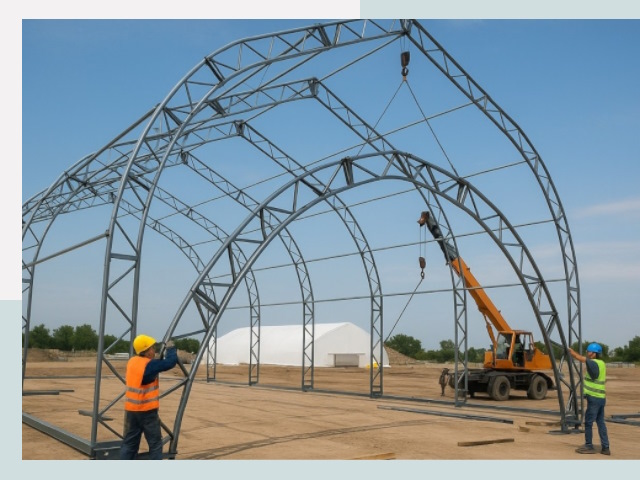 Монтаж ангаров в Спасске-Дальнем от 621 руб. - Надежно и быстро